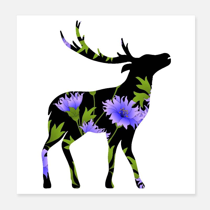 Hirsch Poster 20x20 cm