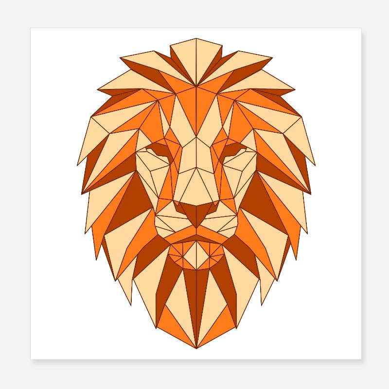 Geometric lion head Poster 8" x 8" (20x20 cm)