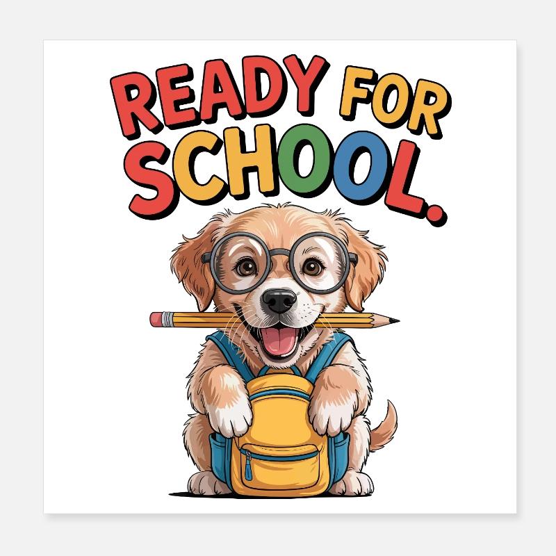 Chiot d’école Poster 20 x 20 cm