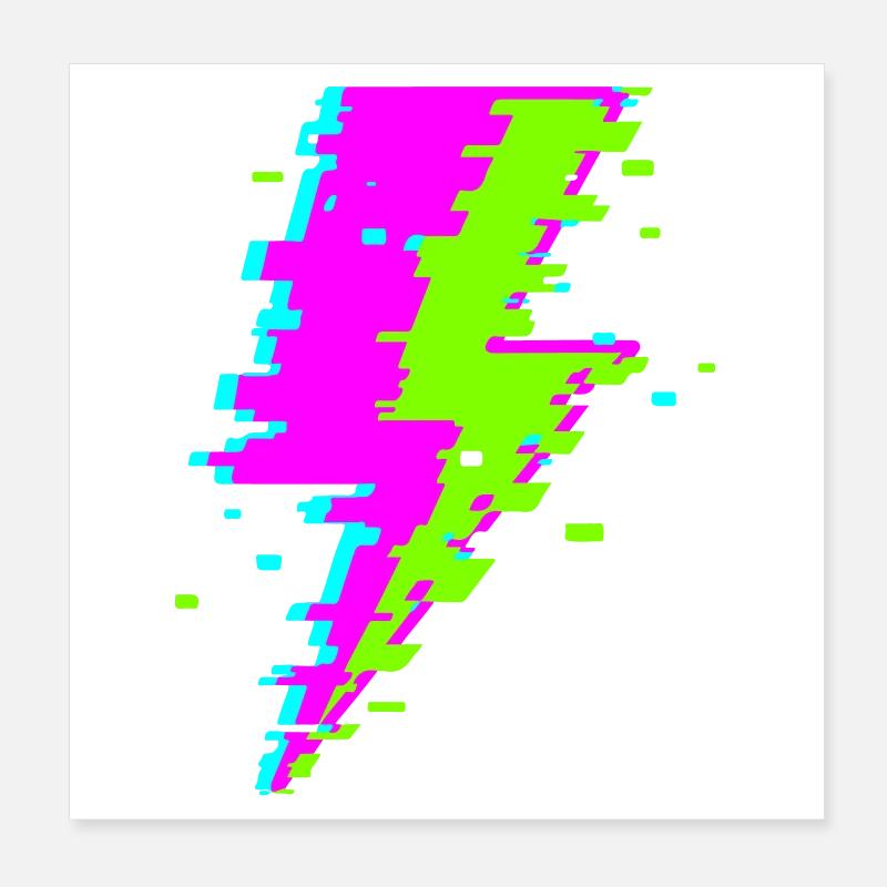 Faisceau numérique psychédélique Poster 20 x 20 cm