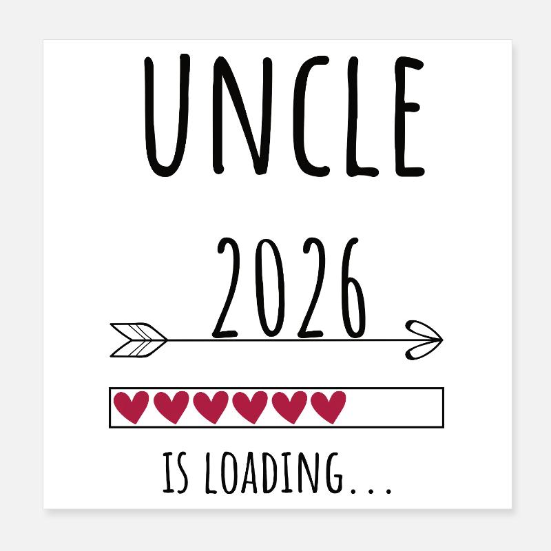 Oncle en devenir 2026 Cadeau Grossesse Poster 20 x 20 cm
