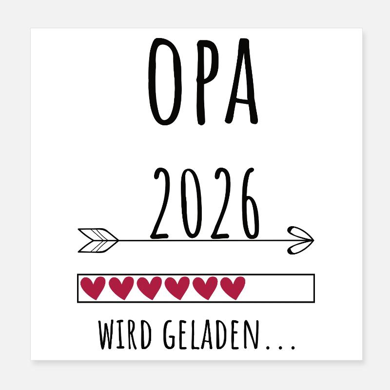 Werdender Opa 2026 Geschenk Schwangerschaft Poster 20x20 cm