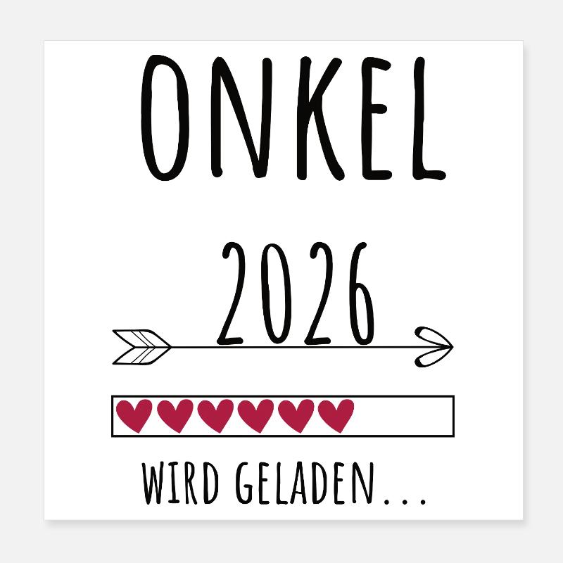 Expectant Uncle 2026 Gift Pregnancy Poster 8" x 8" (20x20 cm)