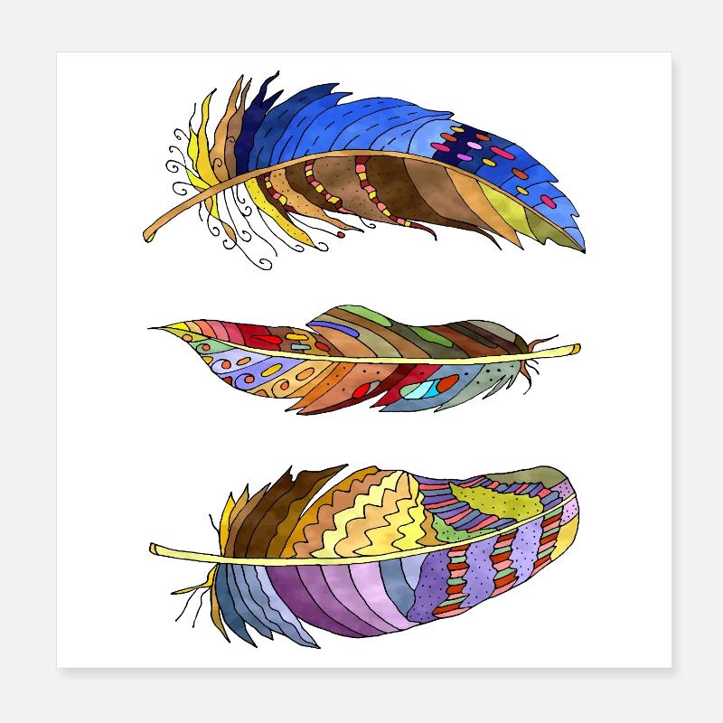 Feder Poster 20x20 cm