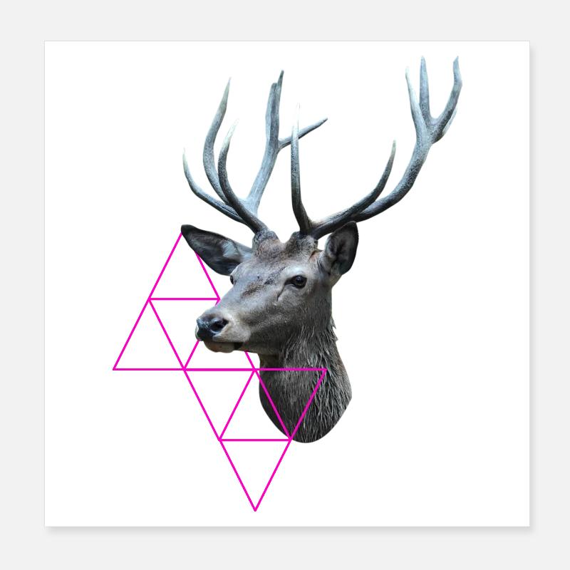 Hipster Deer Poster 8" x 8" (20x20 cm)