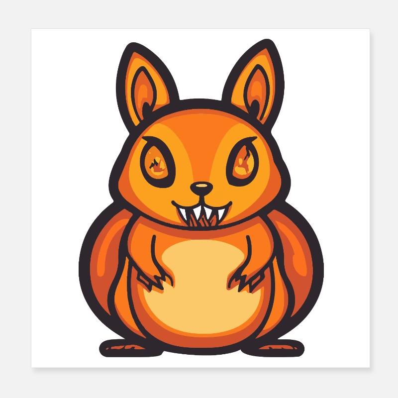 Eichhörnchen Halloween Comic Lustig Poster 20x20 cm