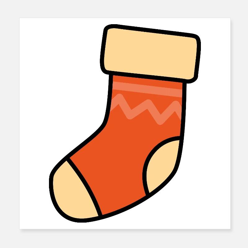 Orange sock suitable for Christmas Poster 8" x 8" (20x20 cm)