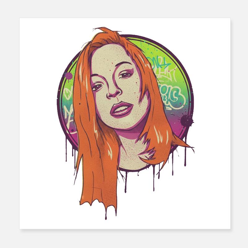 Fille de mon quartier - Portrait Graffiti Poster 20 x 20 cm