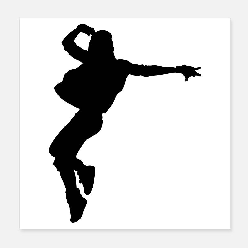 B-Girl Silhouette – Breakdance Style Poster 8" x 8" (20x20 cm)