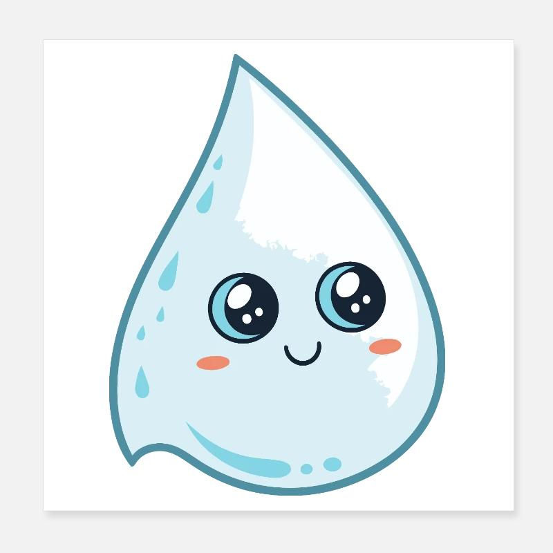 Goutte kawaii lumineuse Poster 20 x 20 cm