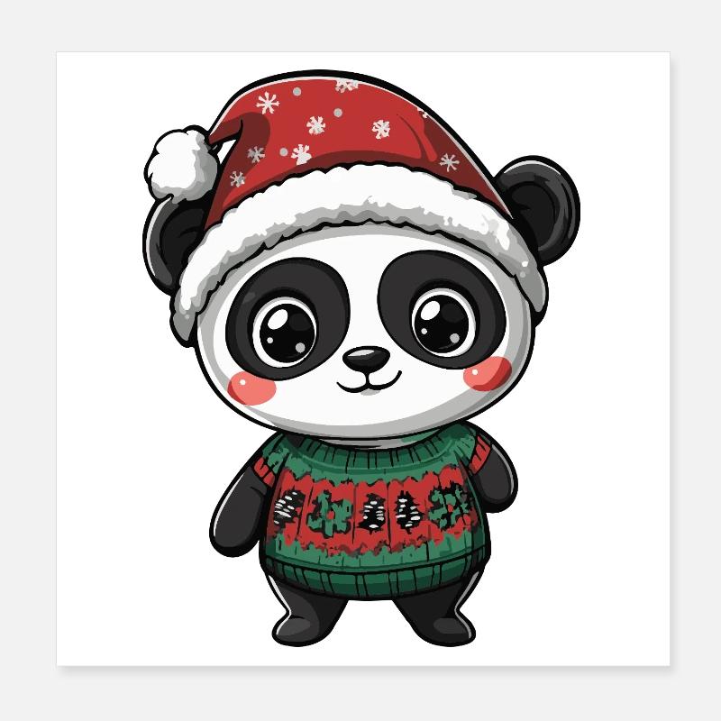 Noël Panda Poster 20 x 20 cm