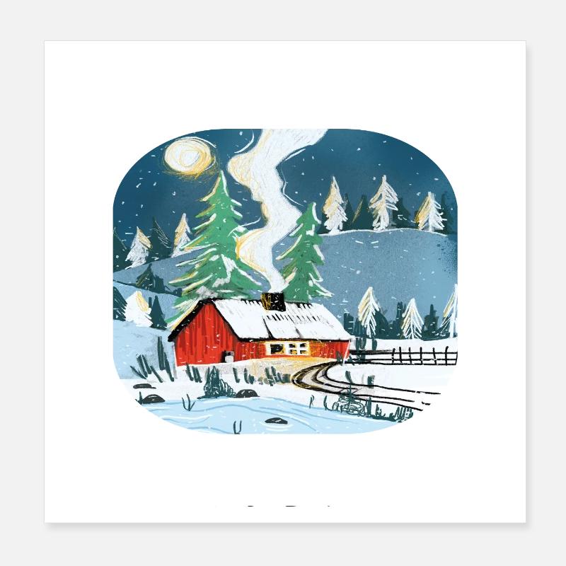 Hiver Poster 20 x 20 cm