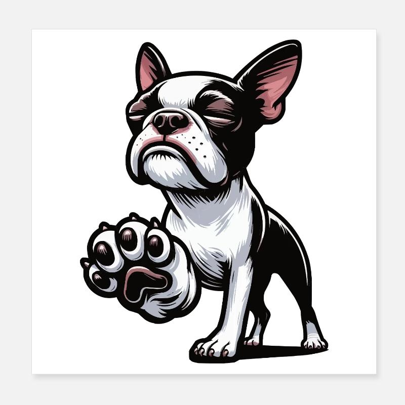 Boston Terrier Boston terrier besitzer Bosti Poster 20x20 cm