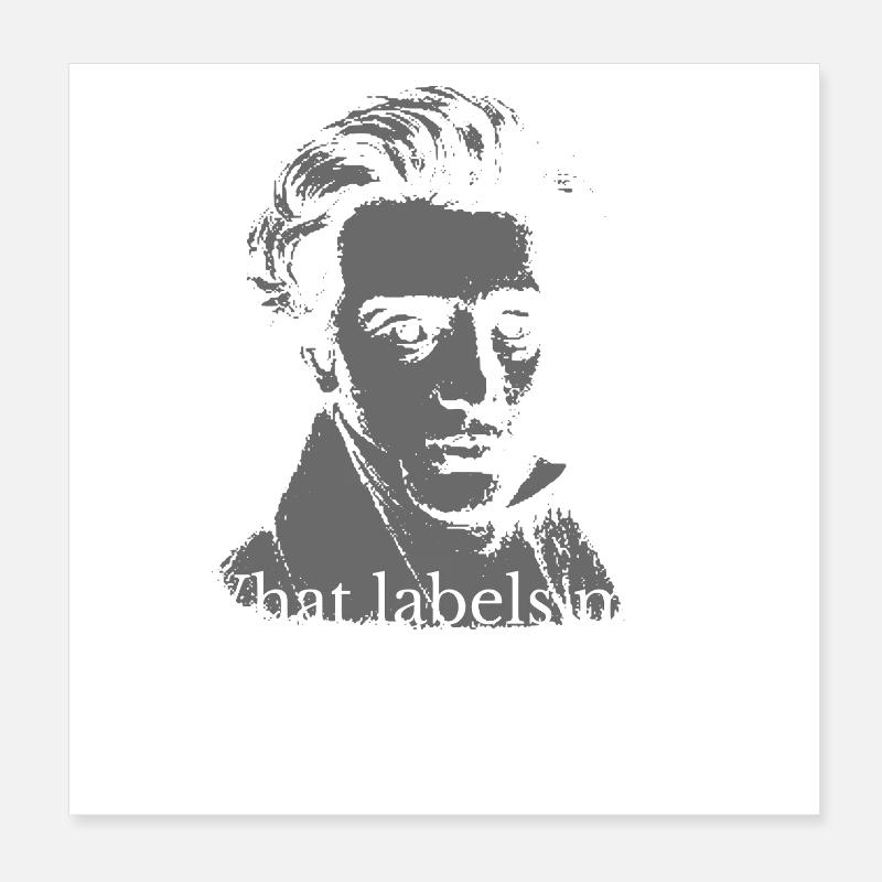 Identity vs Label Kierkegaard Portrait Poster 8" x 8" (20x20 cm)