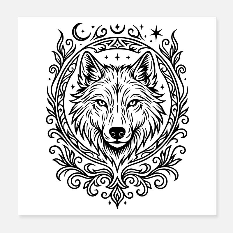 Wolf's Head Poster 8" x 8" (20x20 cm)