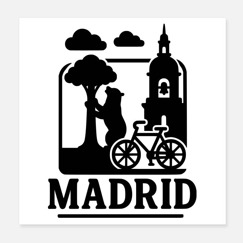 madrid wahrzeichen Poster 20x20 cm