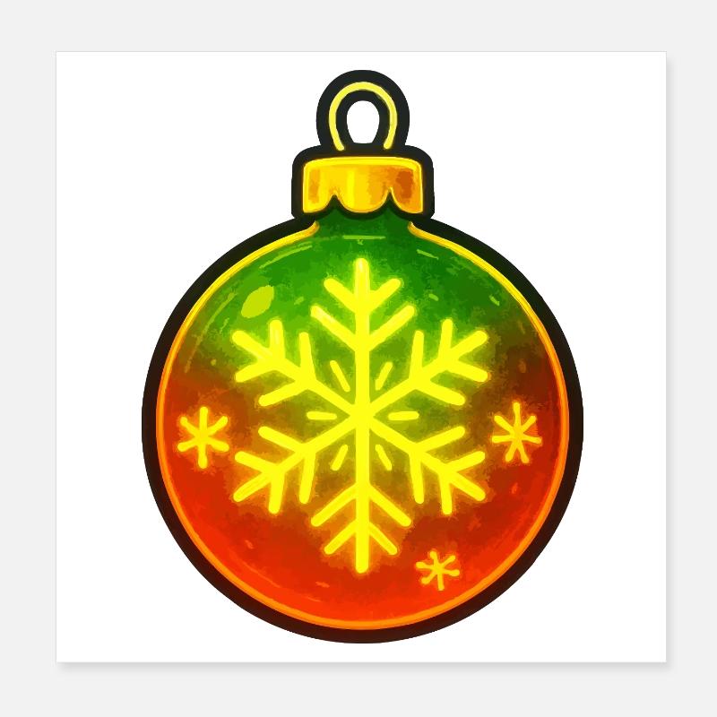 Weihnachtskugel Schneeflocke Ornament Poster 20x20 cm