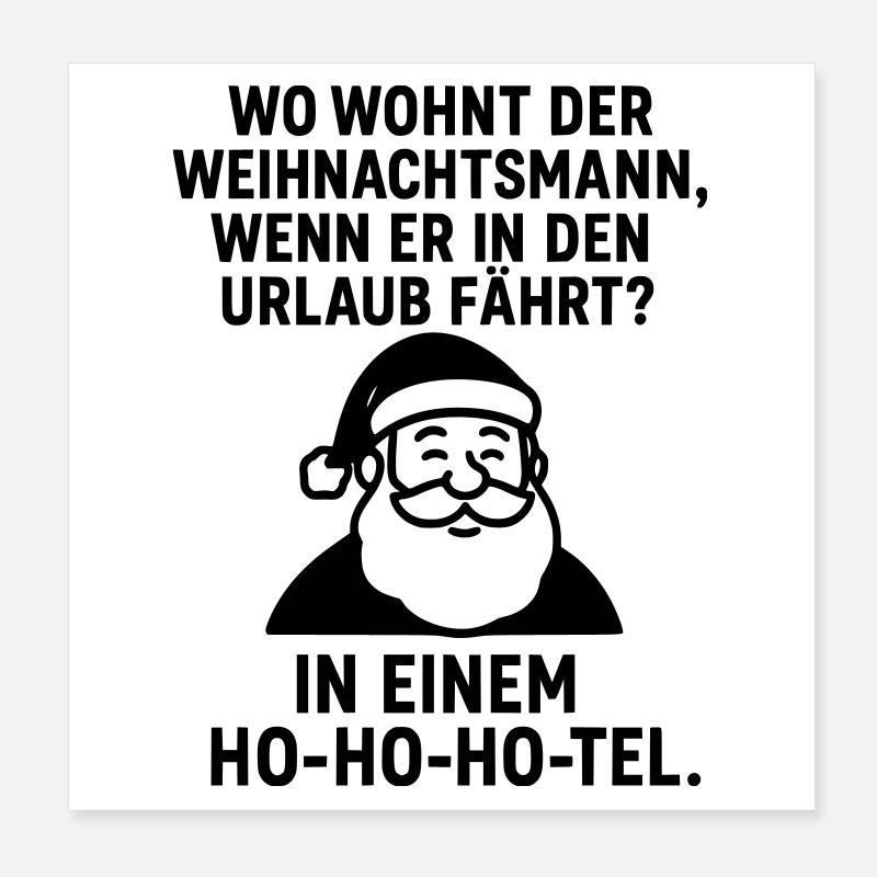 Vacances du Père Noël à l’hôtel Ho Ho Poster 20 x 20 cm