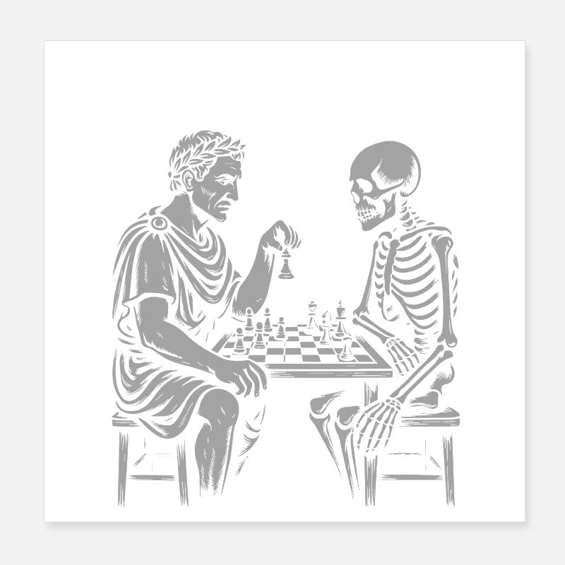 Caesar Chess Duel Poster 8" x 8" (20x20 cm)