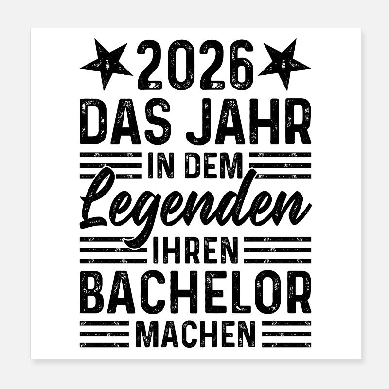 L’année 2026 des légendes obtiennent leur bachelor Poster 20 x 20 cm
