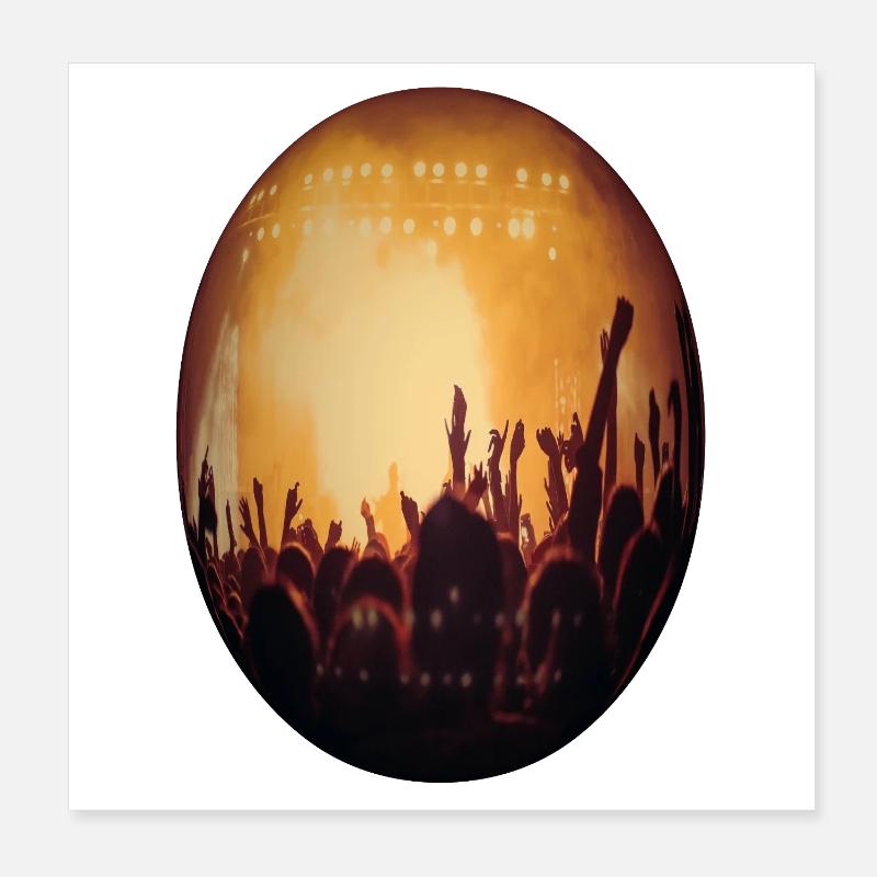 Concert light: Crowdsilhouette Poster 8" x 8" (20x20 cm)