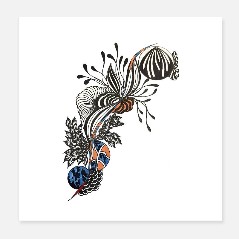 Lignées botaniques sauvages Poster 20 x 20 cm