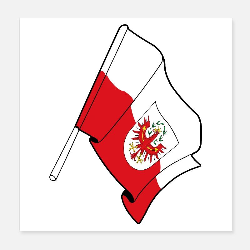 Drapeau de la province du Tyrol Poster 20 x 20 cm