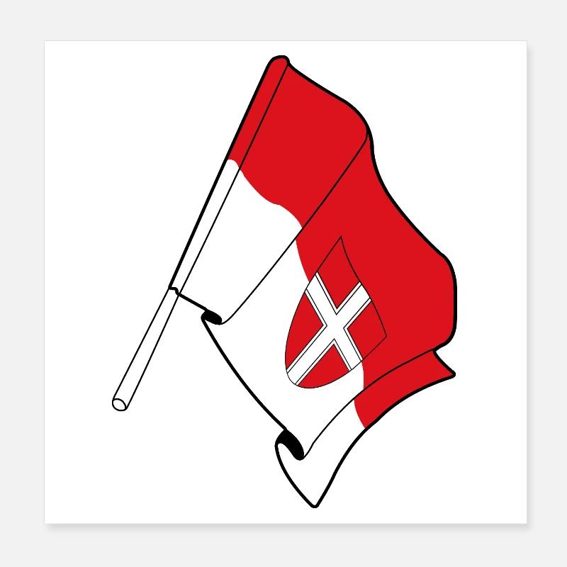 Drapeau du comté de Wien Poster 20 x 20 cm