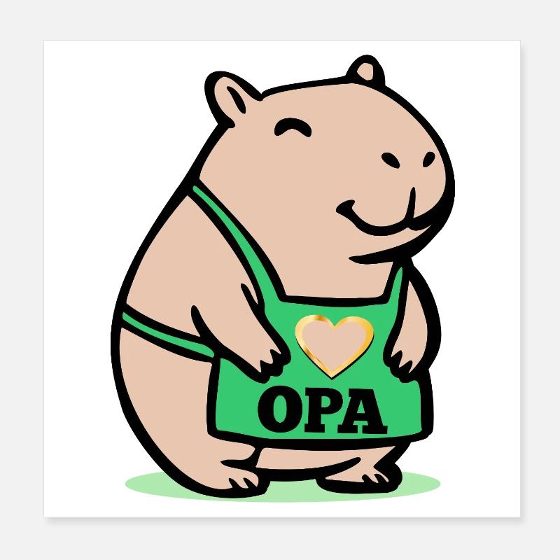GRAND-PÈRE CHEF CAPYBARA Poster 20 x 20 cm
