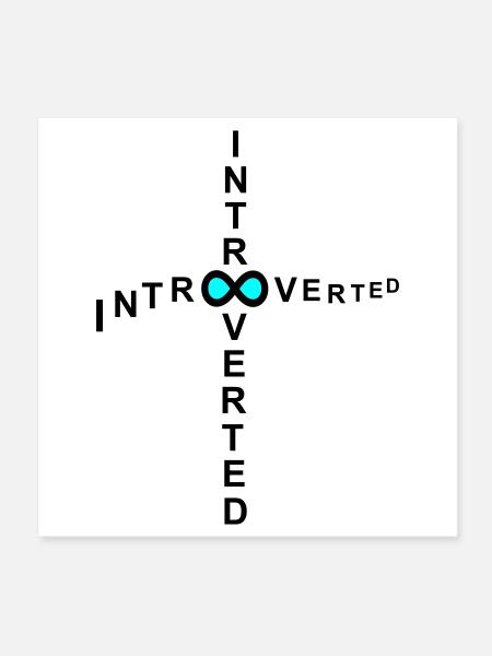 introvertiert - Poster 20x20 cm - Weiß - Vorne