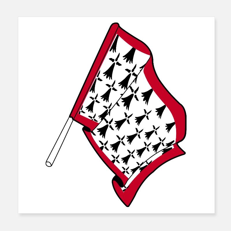 Drapeau Limousin Poster 20 x 20 cm