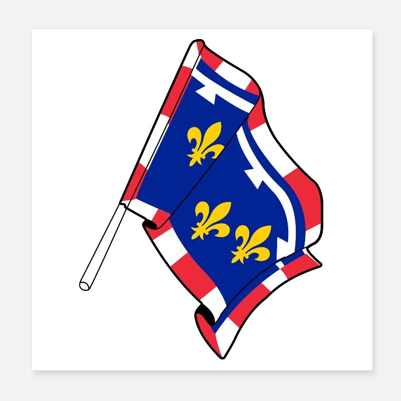 Flagge Centre-Val de Loire Poster 20x20 cm