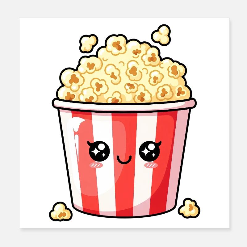 Seau à pop-corn Kawaii Poster 20 x 20 cm