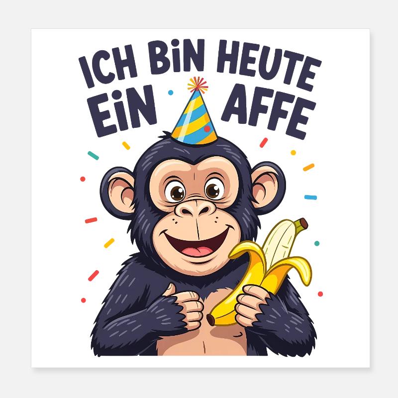 Costume de singe Costume d’animal de chimpanzé Carnaval drôle Poster 20 x 20 cm
