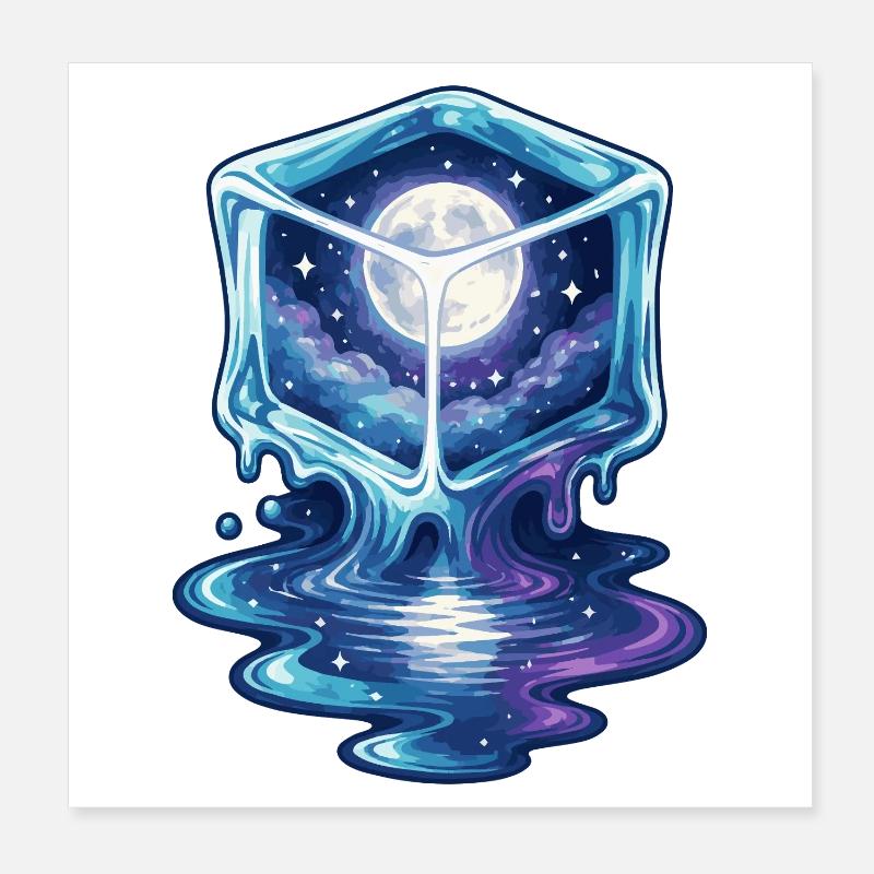 Kosmische Eiswürfel-Galaxie Poster 20x20 cm