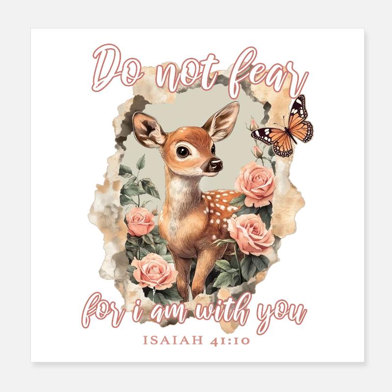 Reh Christlich Bibelvers Poster 20x20 cm