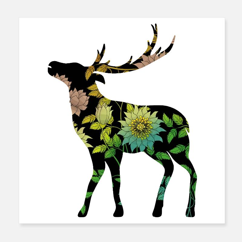 Hirsch Poster 20x20 cm