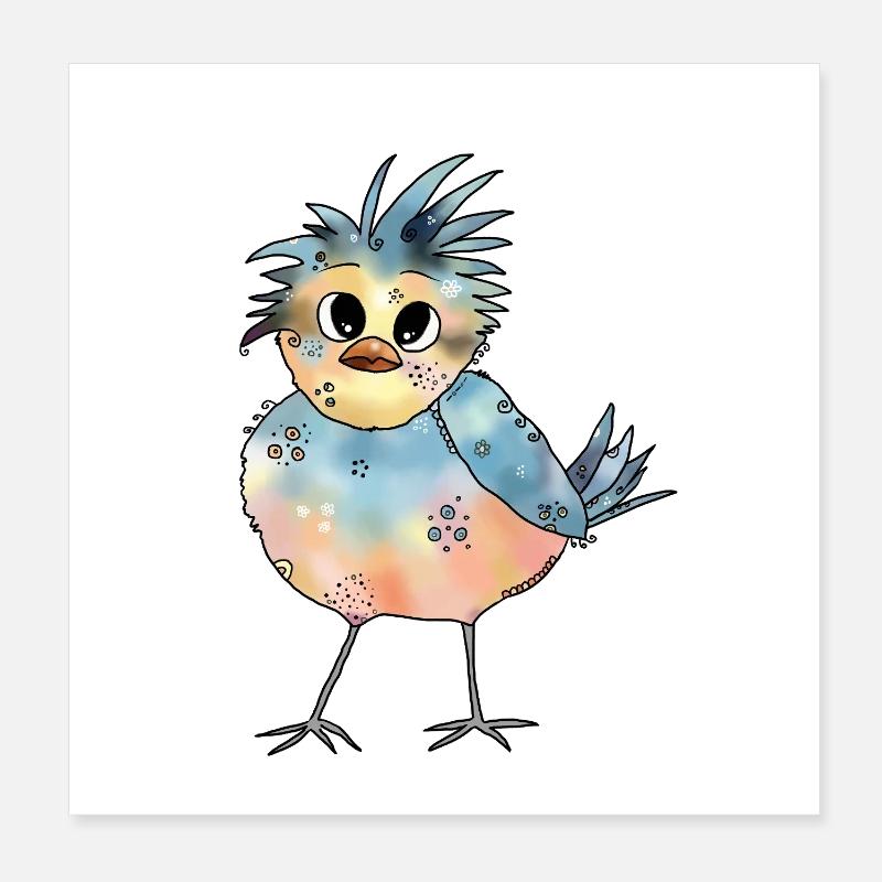 Bunter_Vogel Poster 8" x 8" (20x20 cm)
