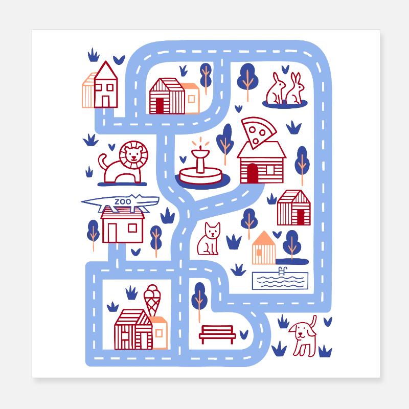 Rue de jeu Poster 20 x 20 cm