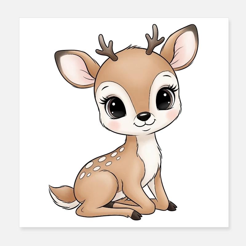 Dessin animé de poulain mignon Poster 20 x 20 cm