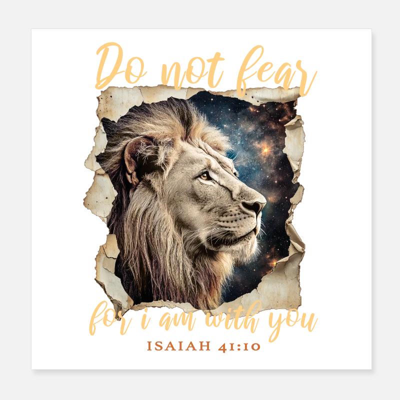 Löwe Bibelvers Poster 20x20 cm