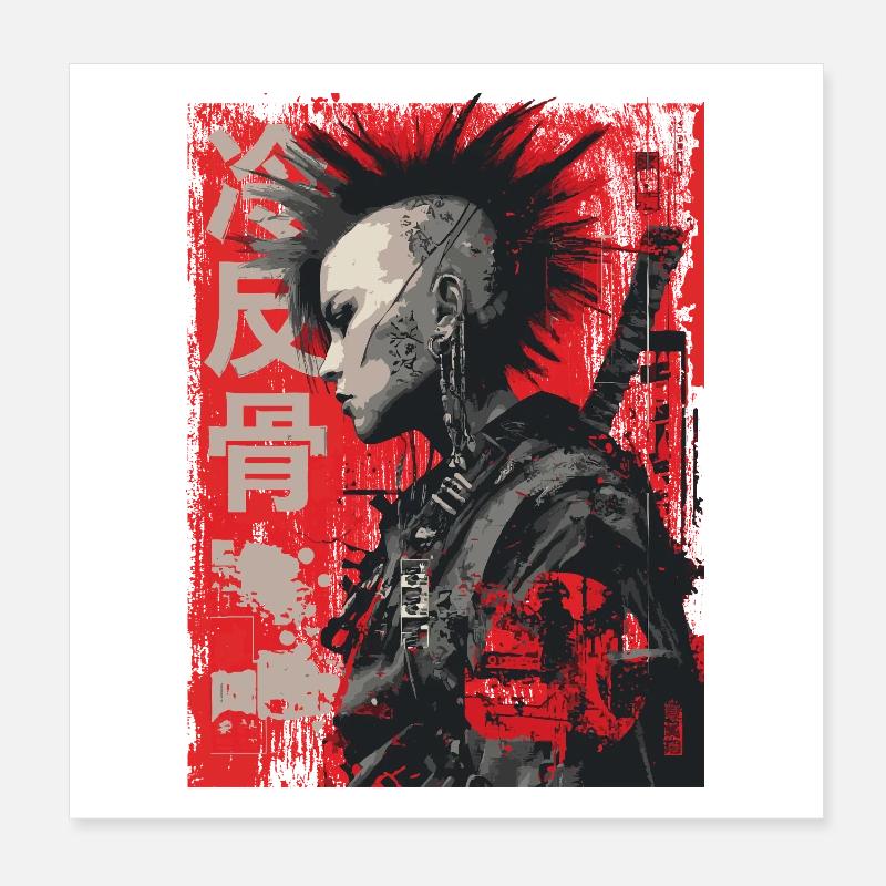 Punk Warrior – 冷反骨 Urban Art Poster 8" x 8" (20x20 cm)