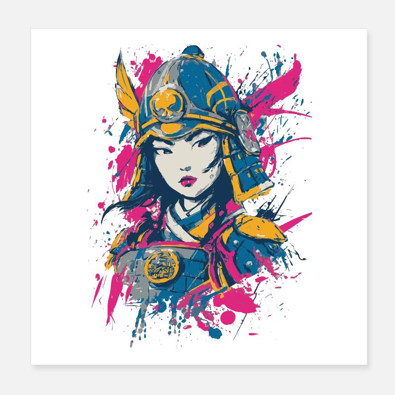 Guerrier Samouraï Poster 20 x 20 cm