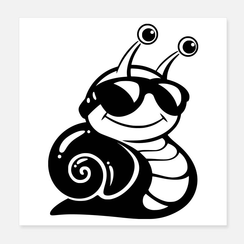 Cool snail with sunglasses Poster 8" x 8" (20x20 cm)