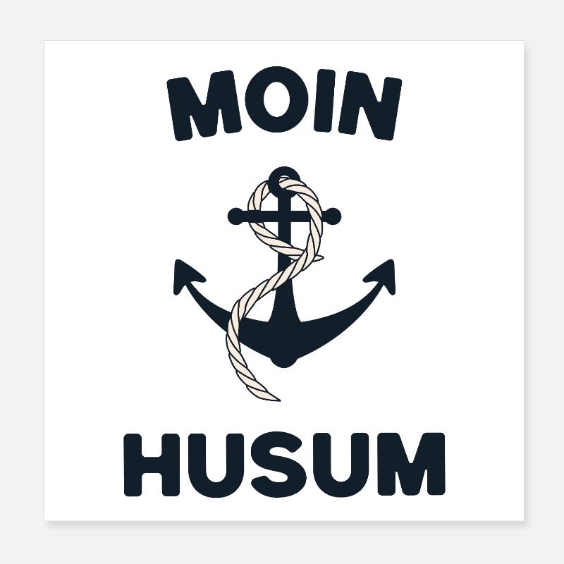 Moin Husum – Maritimes Anker-Design Poster 20x20 cm