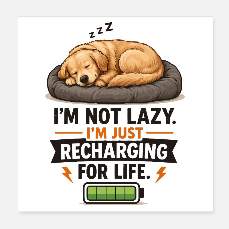 Mode Recharge : Chiot endormi Poster 20 x 20 cm