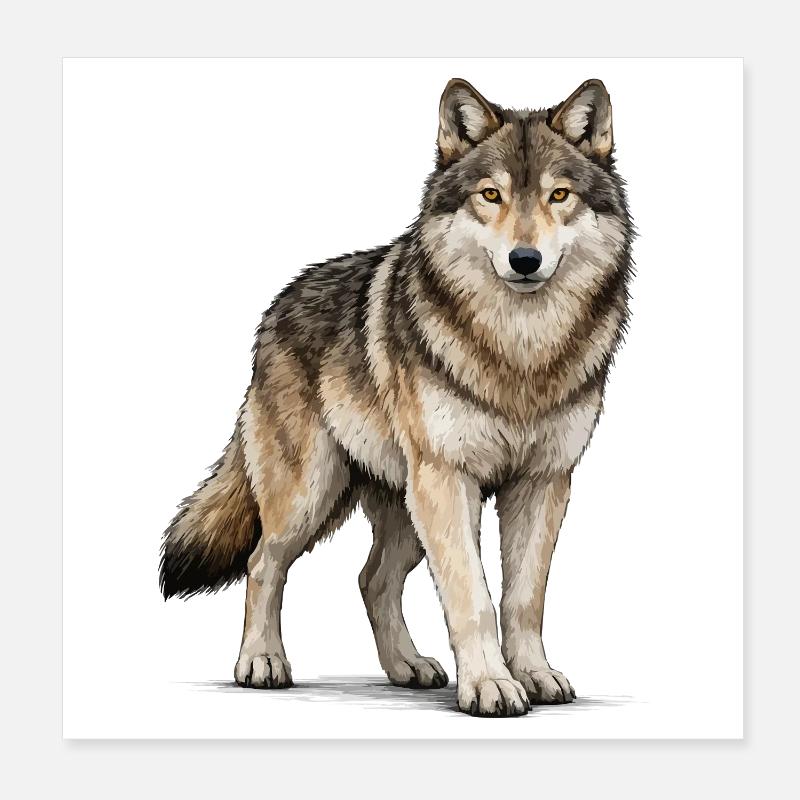 Animal loup Poster 20 x 20 cm