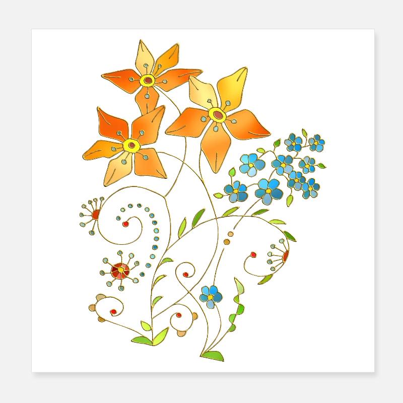 Fleur Poster 20 x 20 cm