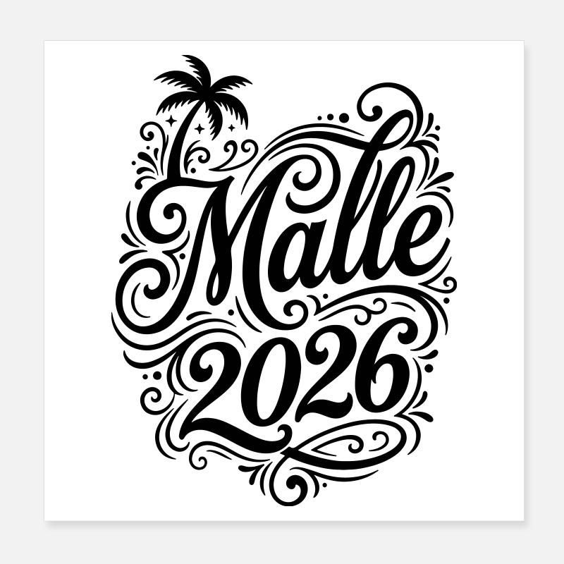 Malle 2026 Palme Majorque Poster 20 x 20 cm