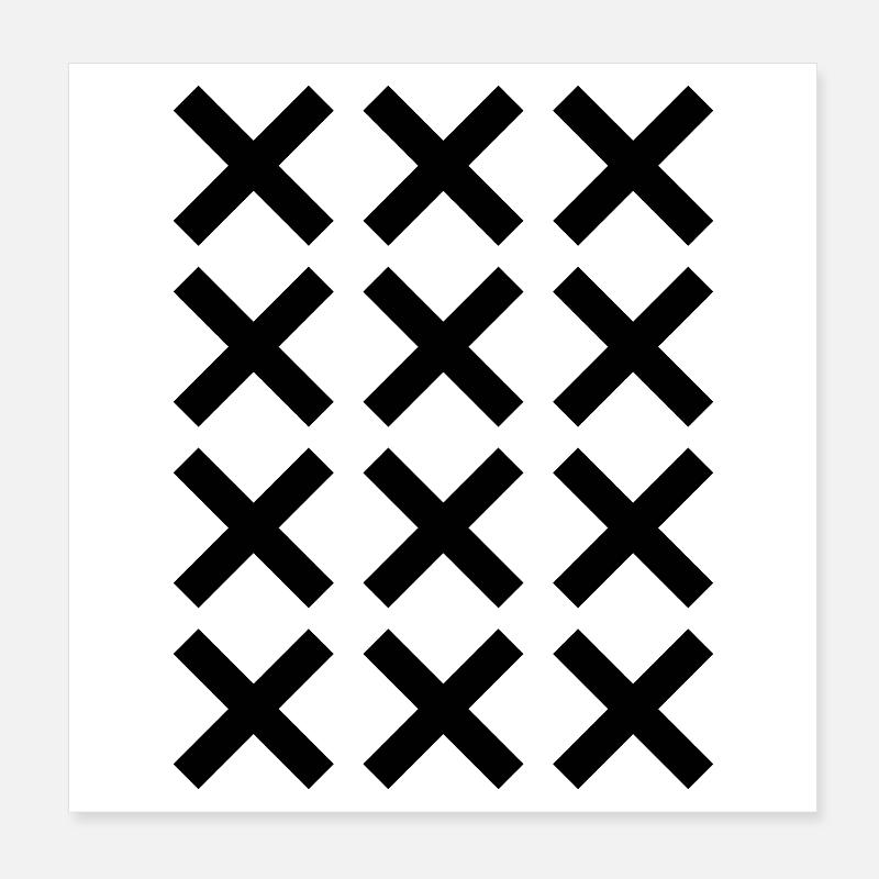 Conception de la grille en X Poster 20 x 20 cm